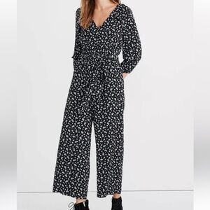 Madewell Ruffled Wide Leg Jumpsuit Romper